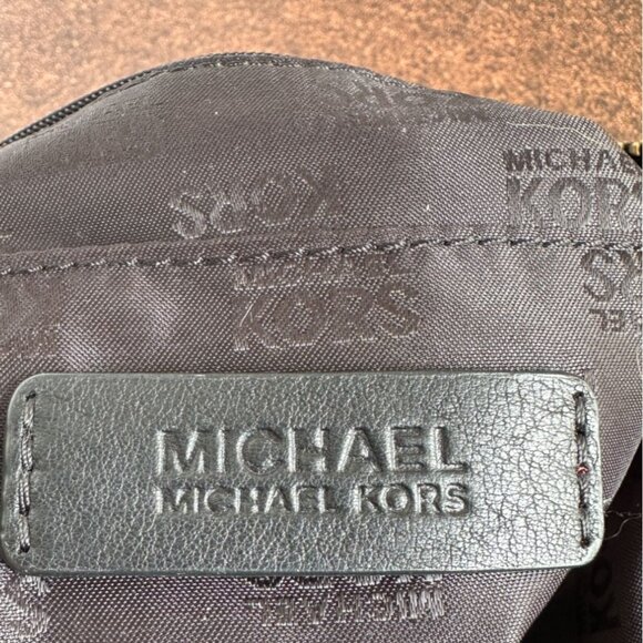 Michael Kors Black Pebbled Leather Studded Shoulder Bag 38H4YMDL2L Gold Hardware - Picture 10 of 15